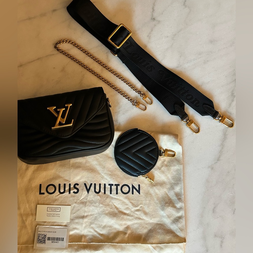 Brand New—Louis Vuitton Black and Gold Crossbody Bag
